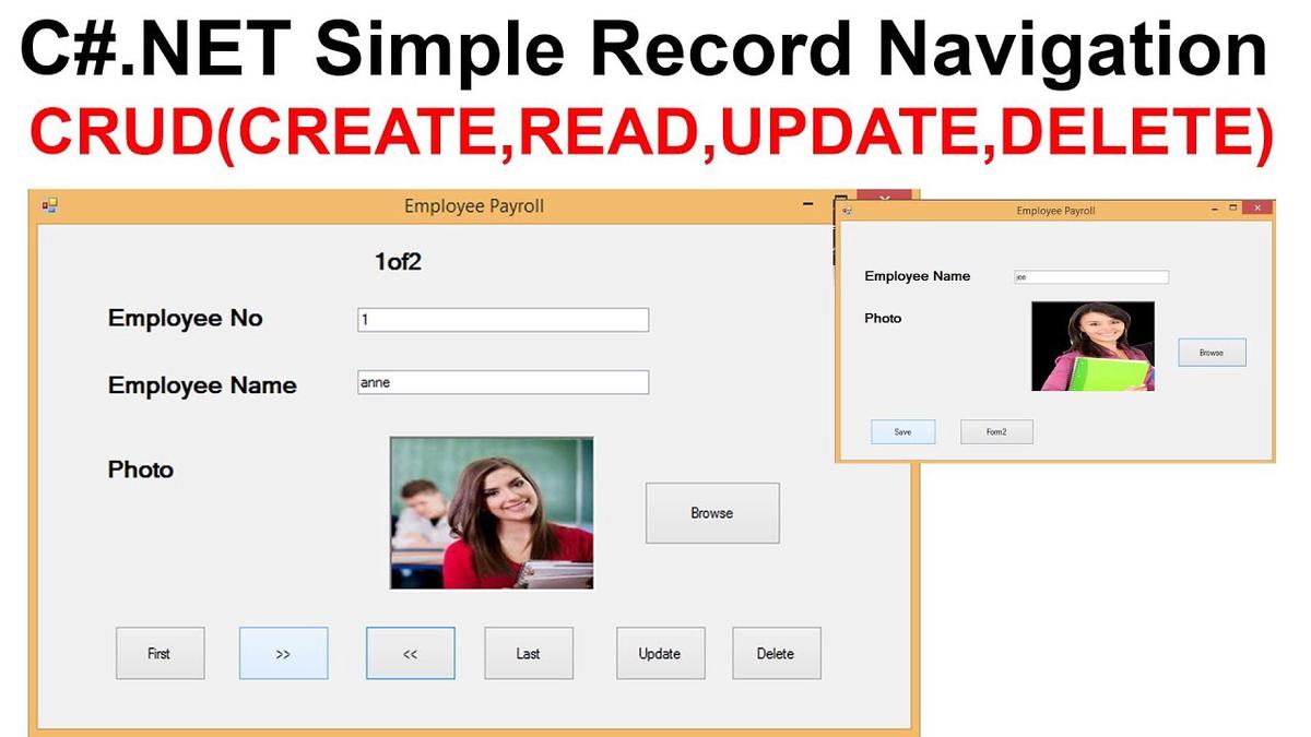 Simple Record Navigation Crud using and Sql Server