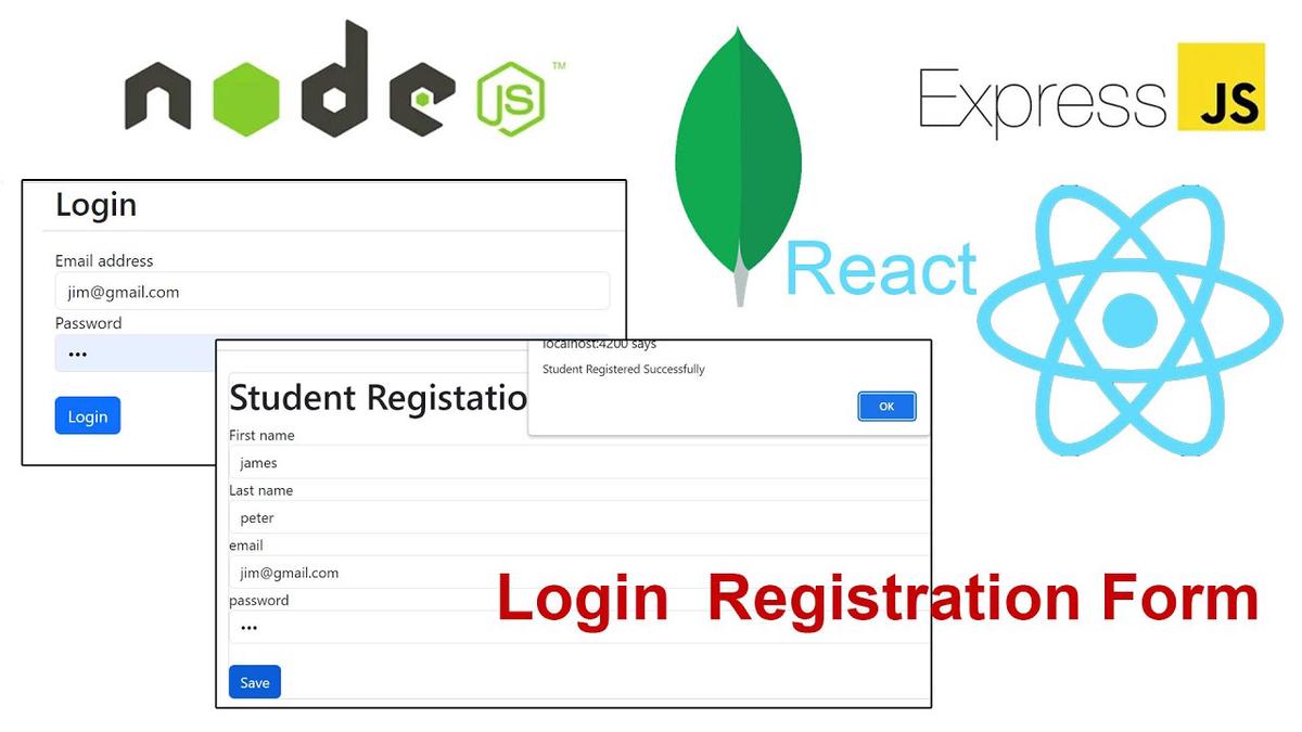 Login Registration Form Using Node js, ReactJS, Express js,MongoDB