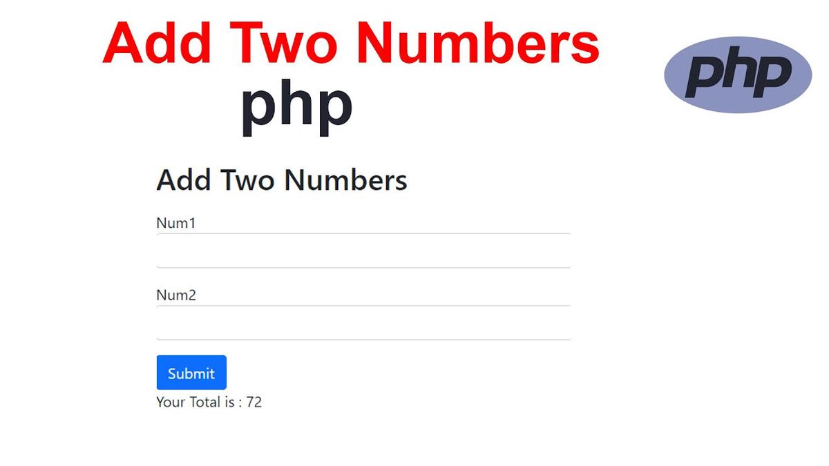 Add Two Numbers in PHP