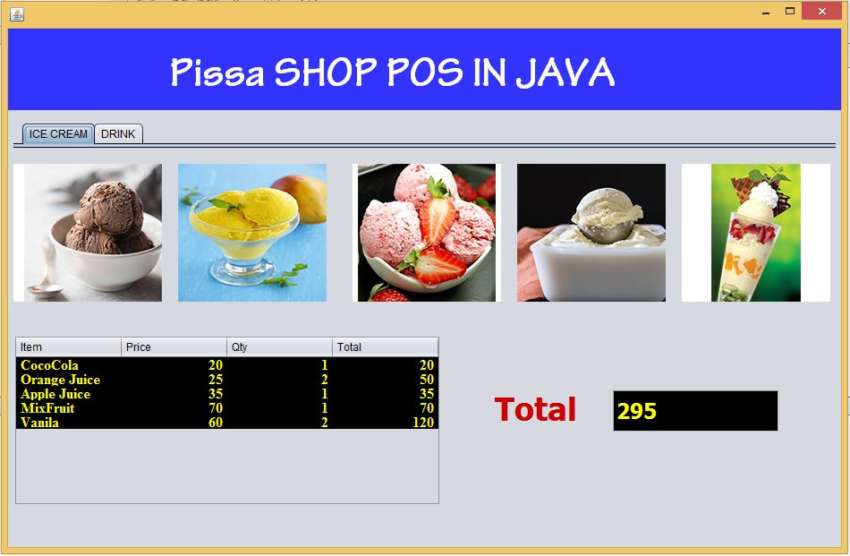 Icecream Shop Pos System using Java - Tutusfunny