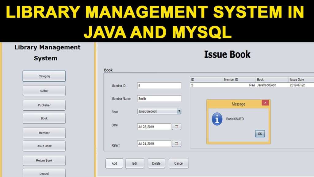 Library Management System project in Java and Mysql - Tutusfunny
