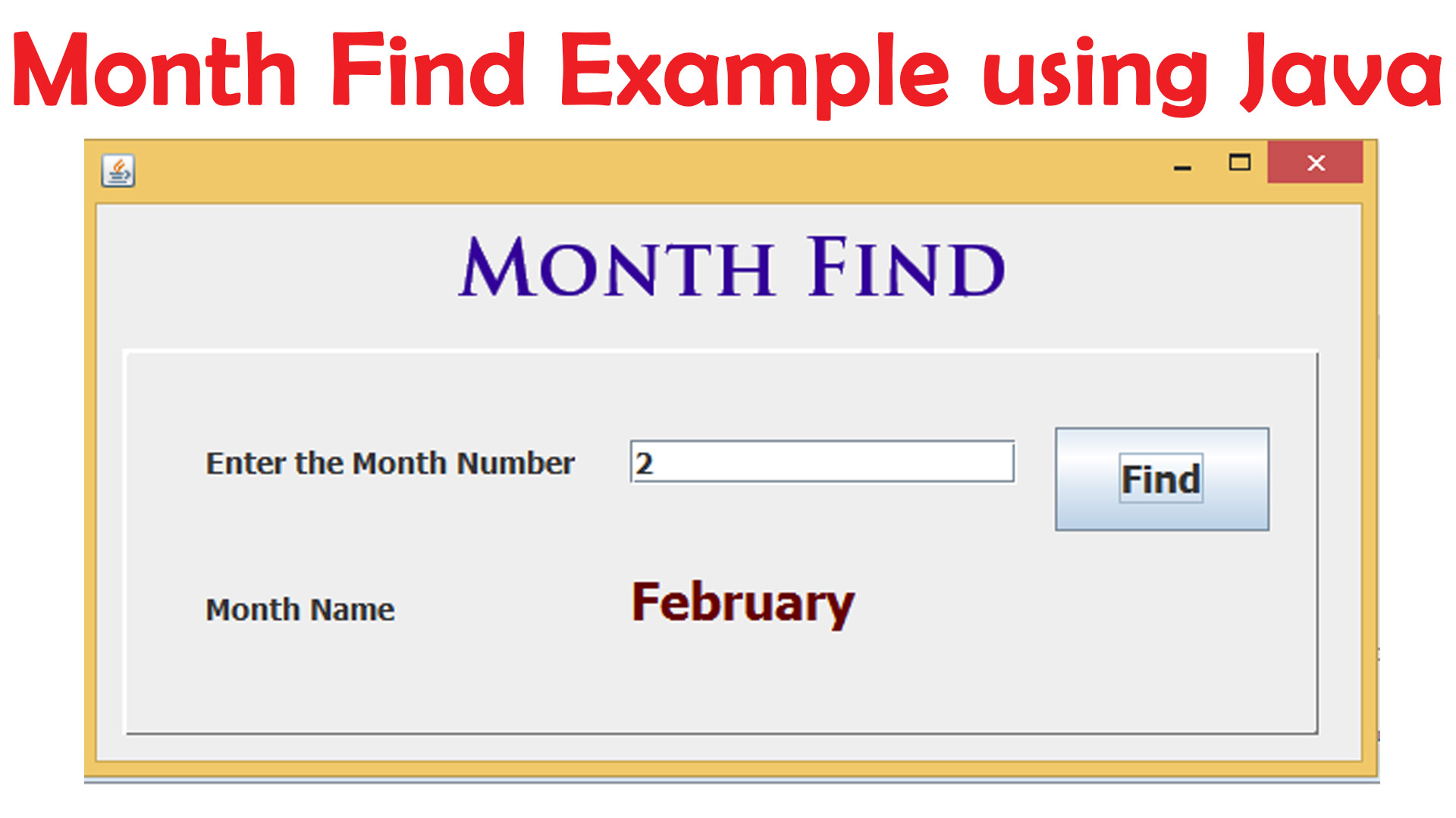 Month Find Example using Java Tutusfunny
