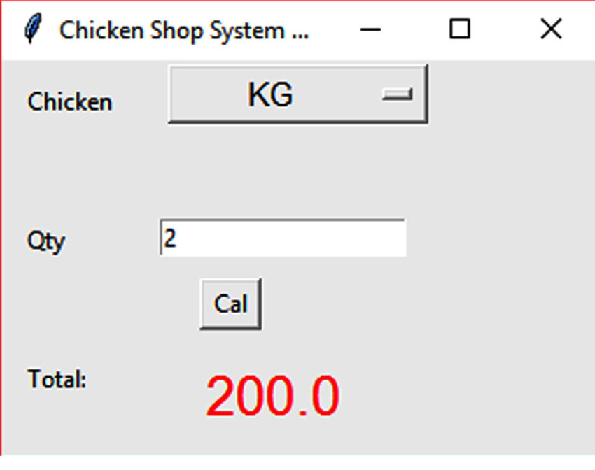 Chicken Shop Inventory using Python - Tutusfunny
