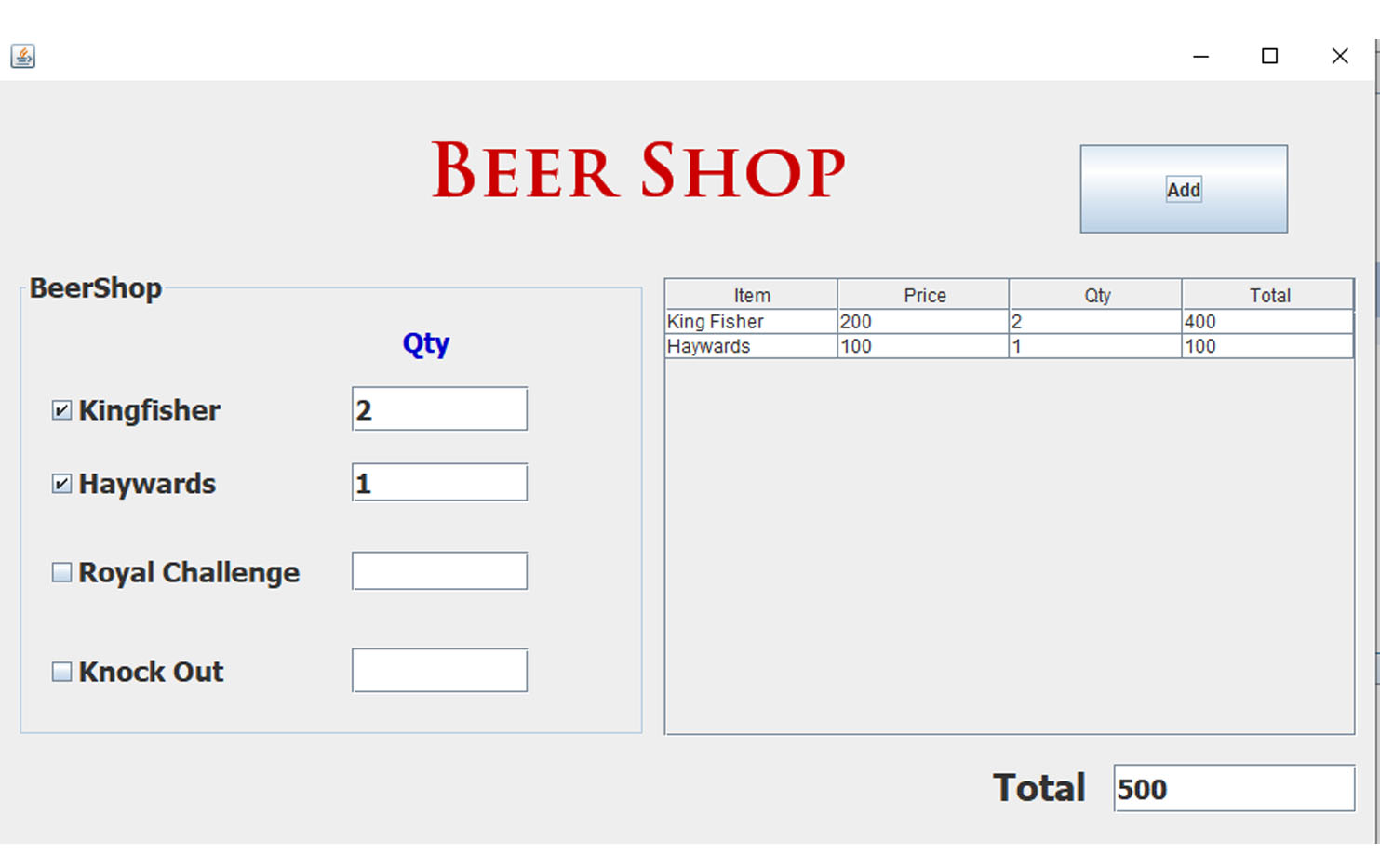 Beershop Inventory Management System Using Java Tutusfunny