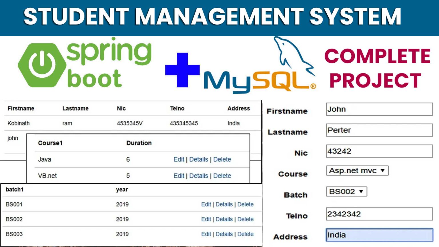 Student Management System using Spring Boot - Tutusfunny