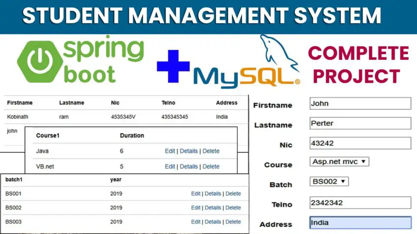 Student Management System using Spring Boot - Tutusfunny