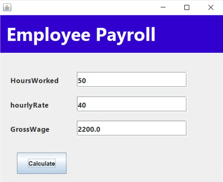 Java Payroll System Calculate Employee Overtime - Tutusfunny