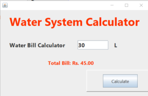 water system calculator java swing gui